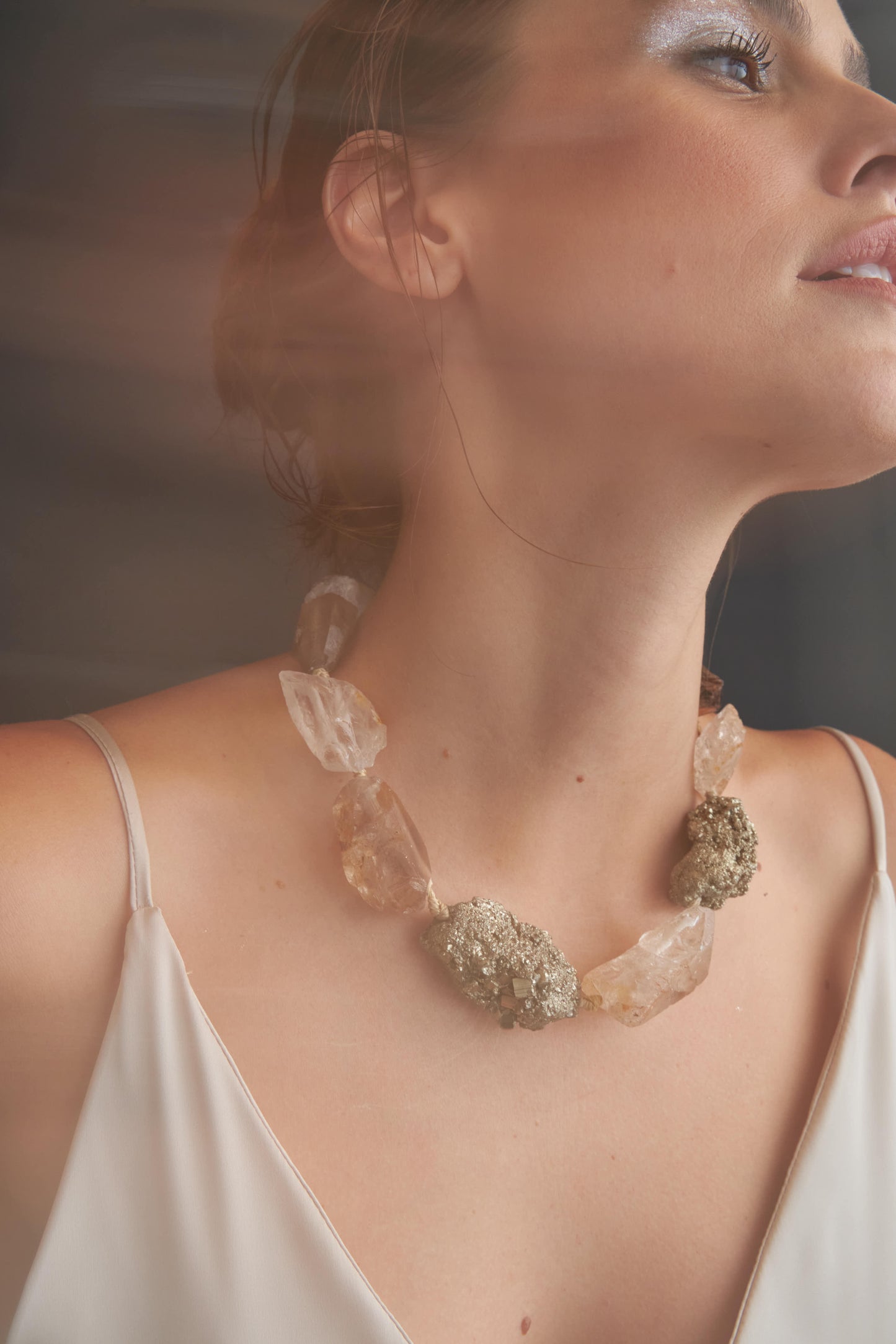 Smoky Quartz & Pyrite Necklace - Bruta
