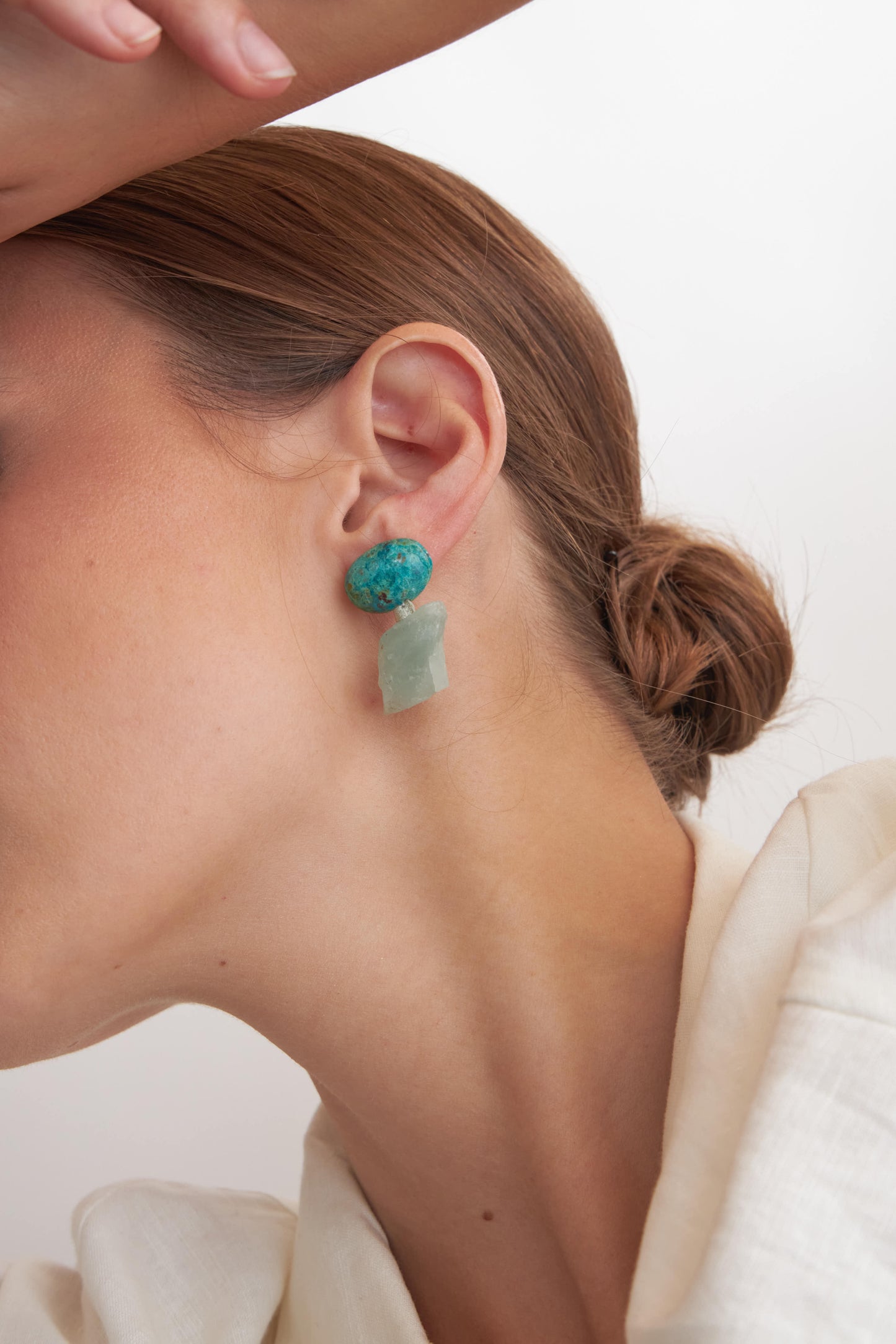 Chrysocolla & Aquamarine Earrings - Bruta