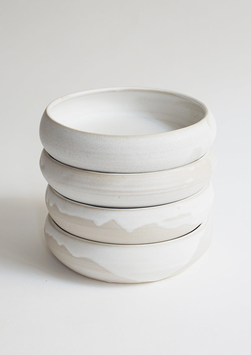 Satin White Enamel Soup Plate - Roche Atelier