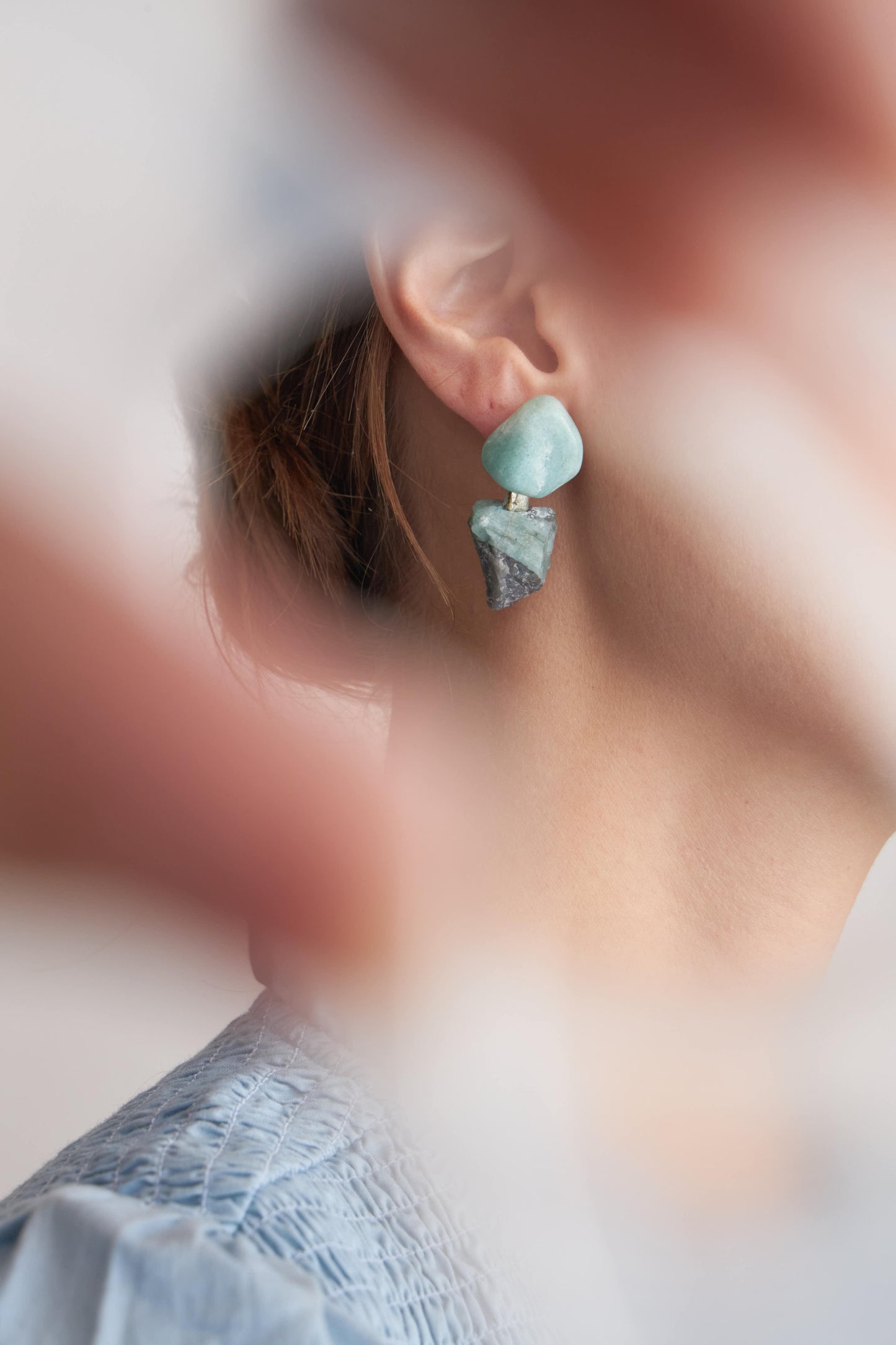 Emerald & Amazonite Earrings - Bruta