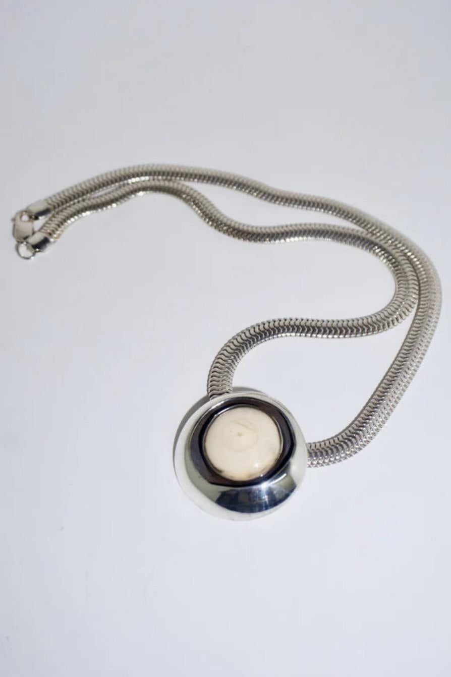 Space Egg Necklace - Mother Silver