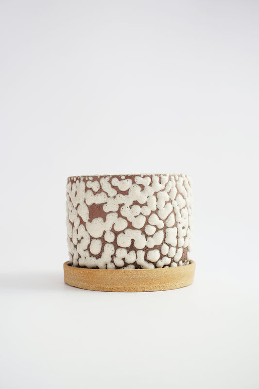 Pot Of Pearl Enamelled Flower - Roche Atelier