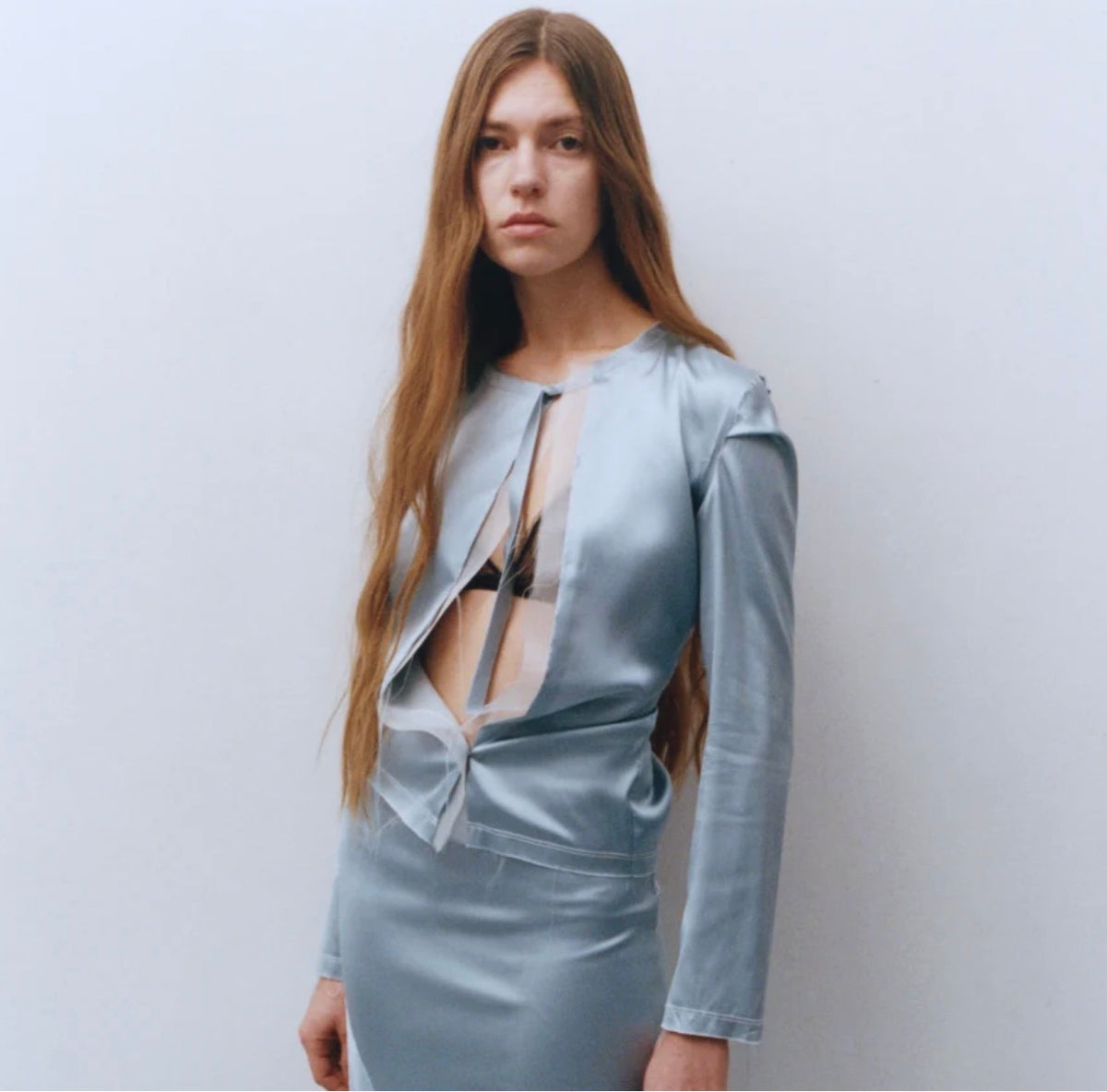 The Blue Satin Top - Victoria Valette