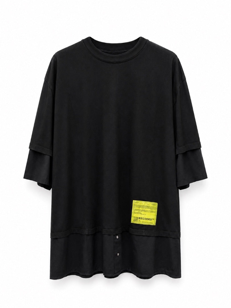 Oversized Layered Tunique Tee 'Unica Semper' - Aalto