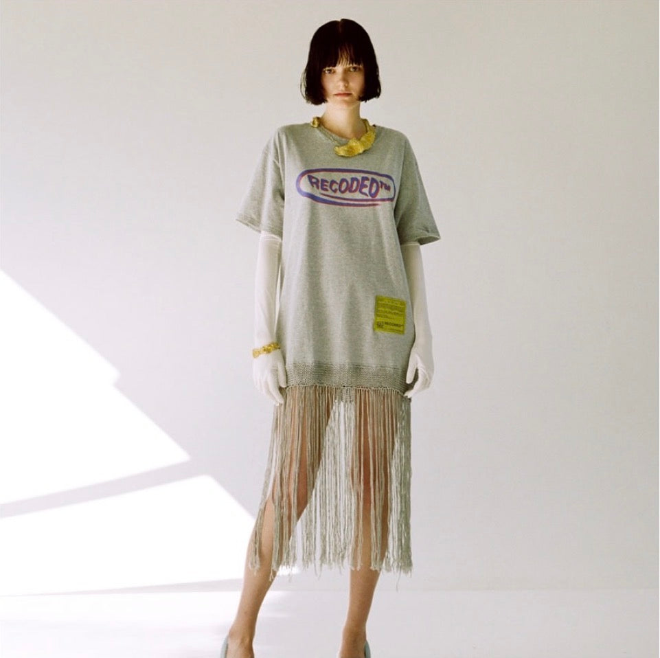 Recoded Fringe Tee Dress - AALTO