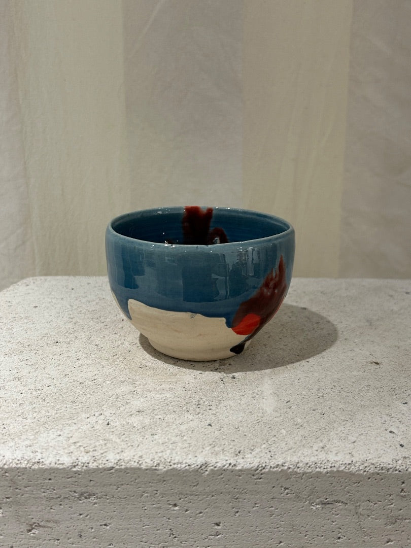 Small Painted Bowl - BlueRed
