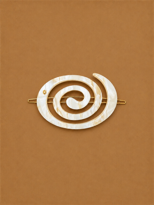 Spiral Clip Large Nougat - Turtle Story