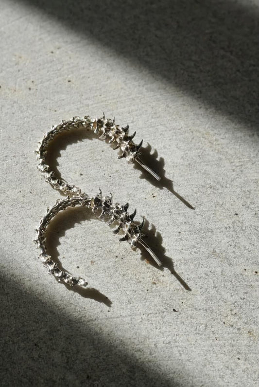 Rattlesnake Hoops Small - Mother Silver