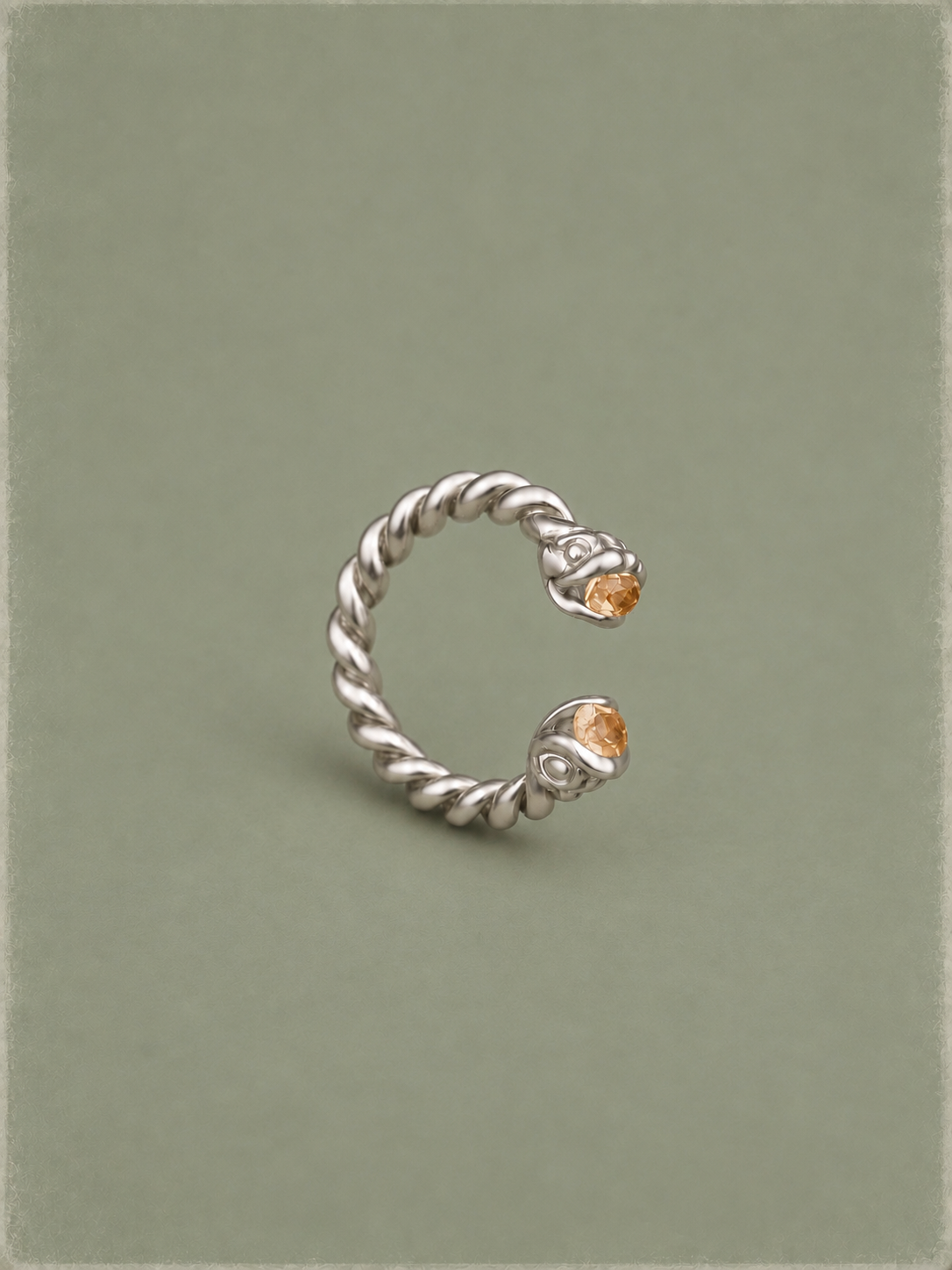Bague Delphis Argent 925 Citrine - Mermere