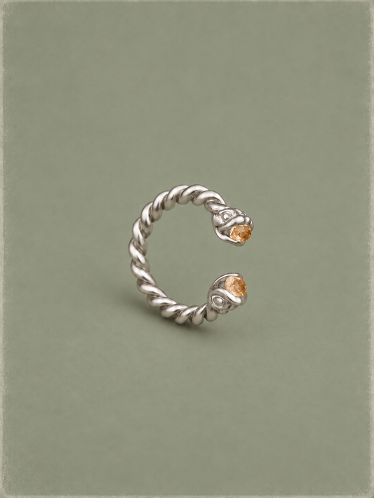 Bague Delphis Argent 925 Citrine - Mermere