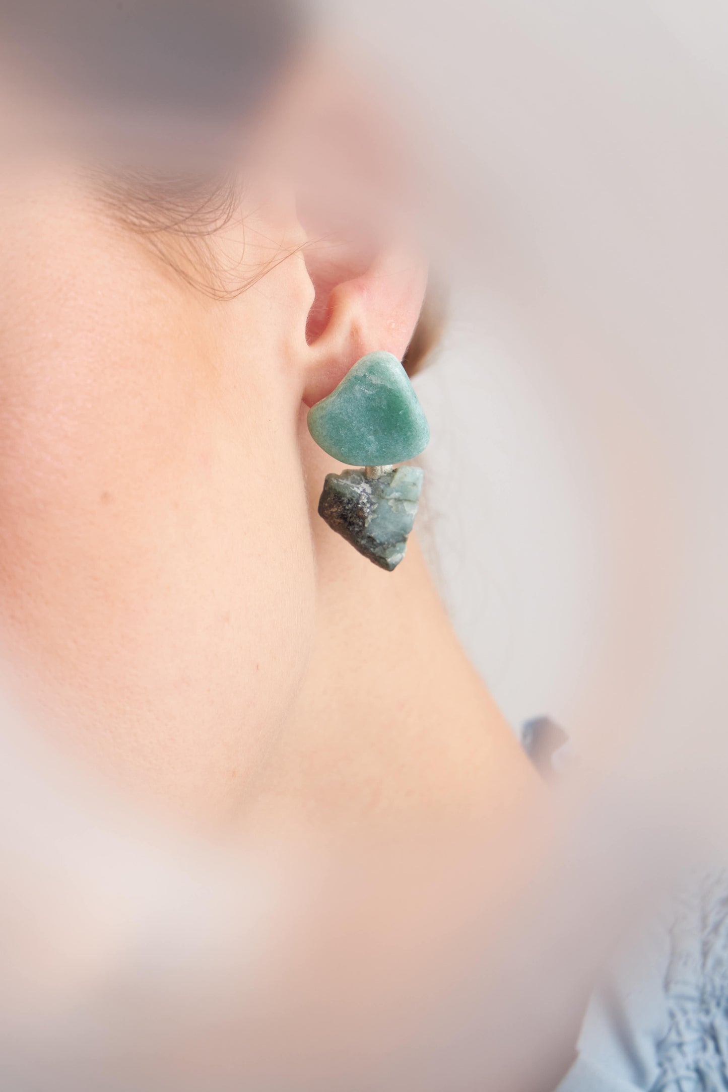 Emerald & Amazonite Earrings - BRUTA