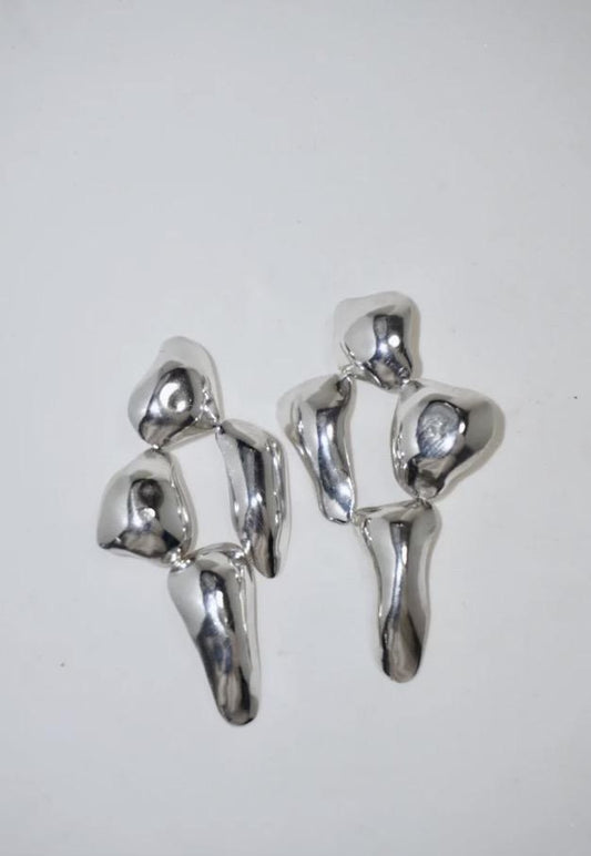Mosaic Earrings - Mother Silver