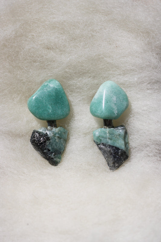 Emerald & Amazonite Earrings - Bruta