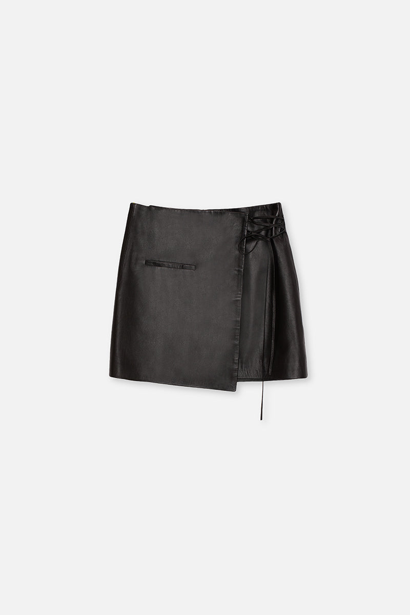 Traful Mini Leather Skirt - La Rando