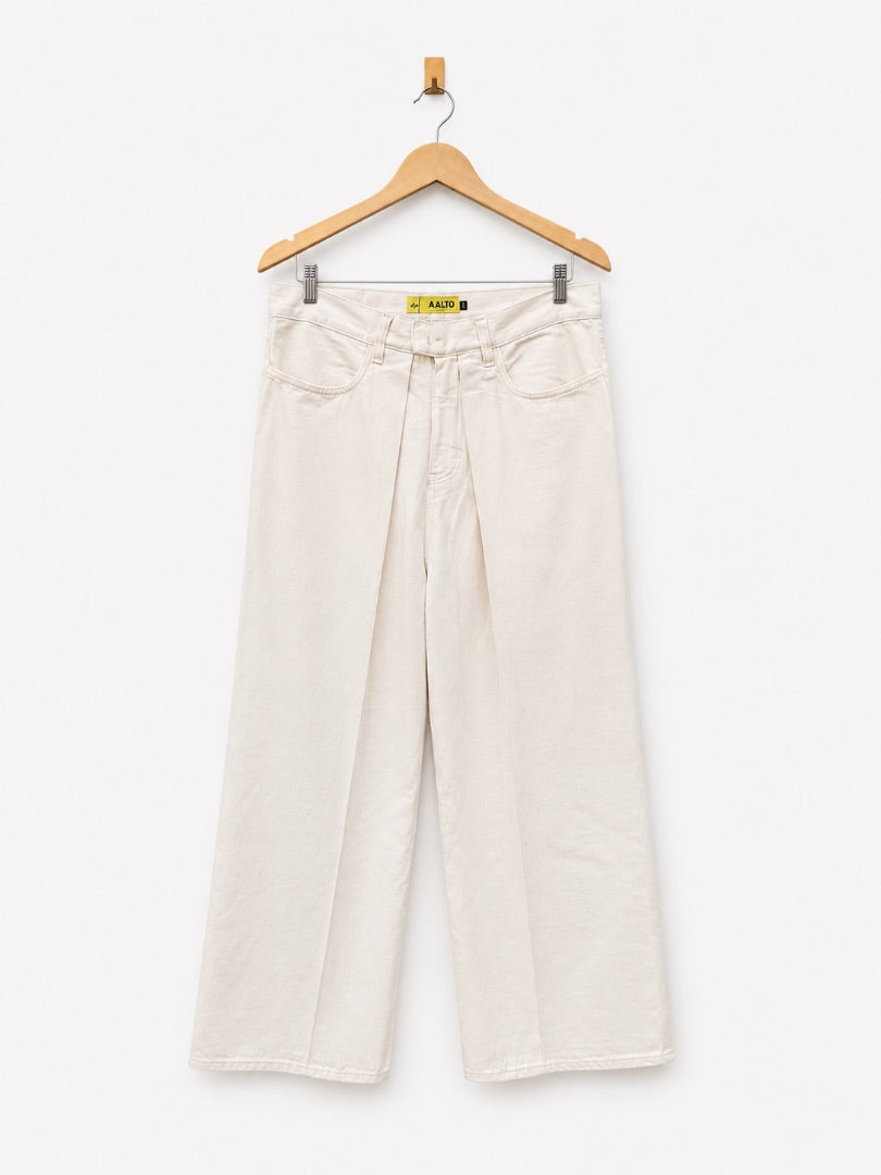Iconic Pleat denim pants canvas - AALTO