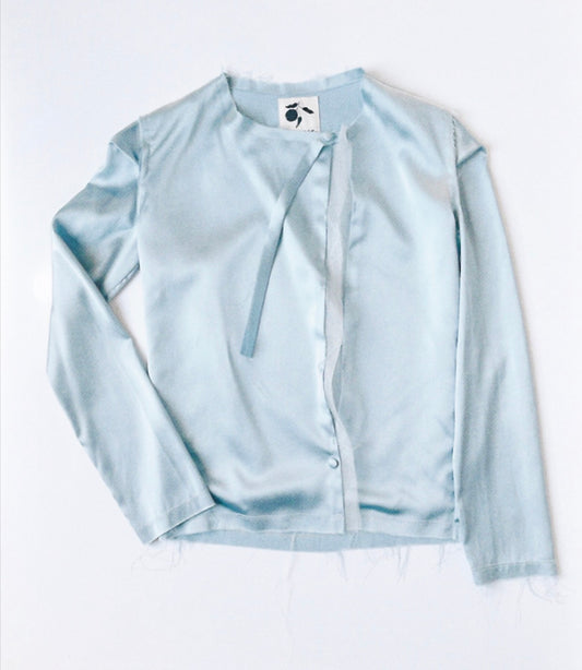 The Blue Satin Top - Victoria Valette