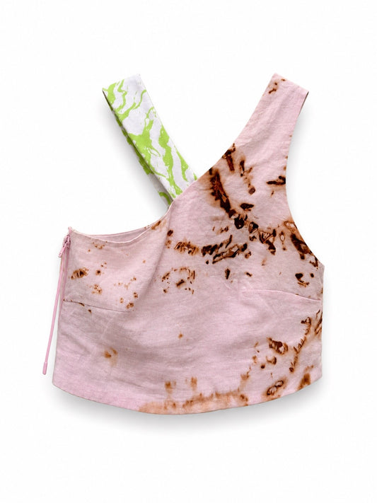 Pink Linen Oxide Top - Clara Pinto