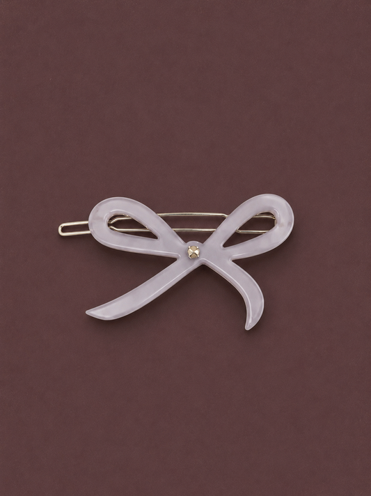 Ribbon Side Clips Velvet Gray - Turtle Story