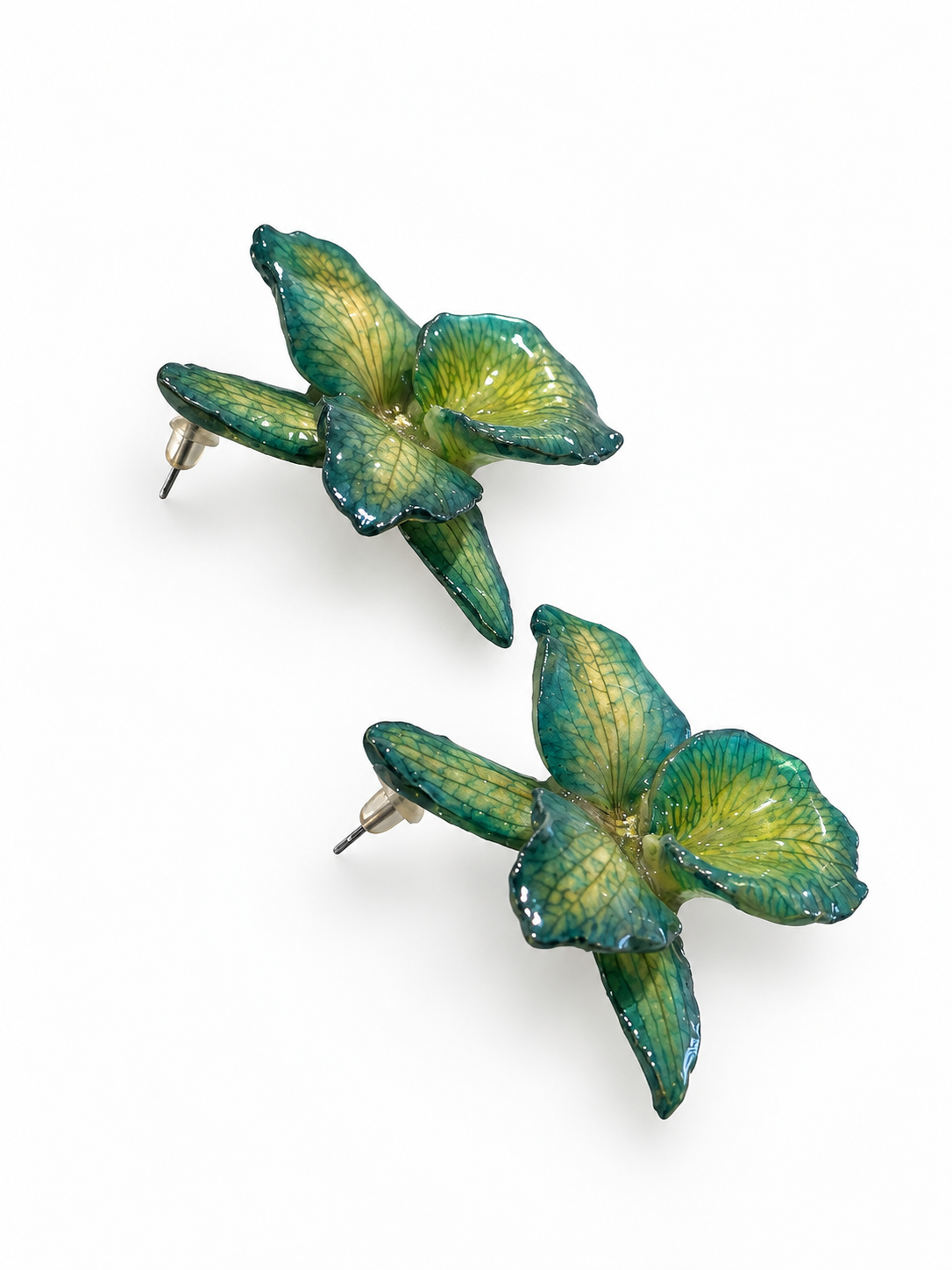 Floral Earrings Green - Softenheart