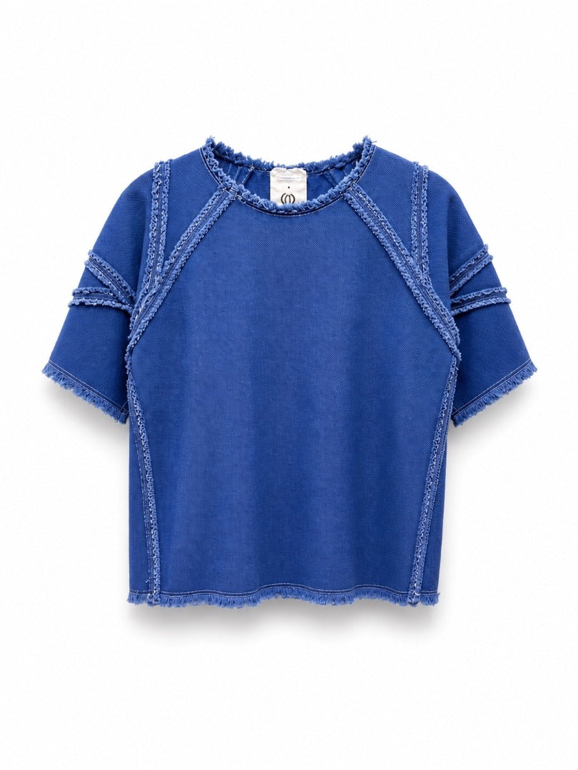 TOQUI AZUL REMERA RANGLAN PATCH
