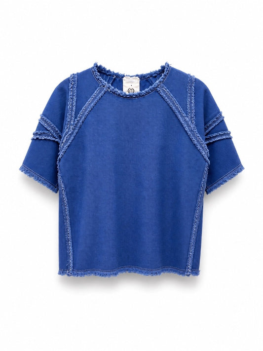 TOQUI AZUL REMERA RANGLAN PATCH