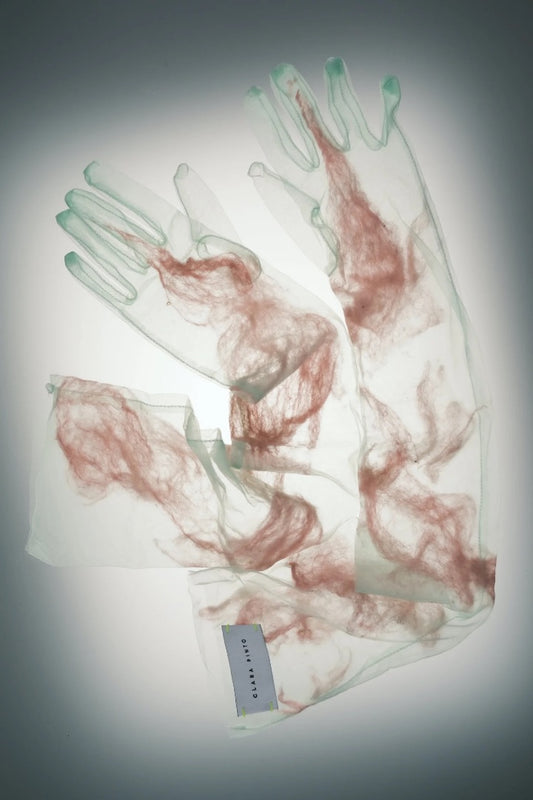 Green Felted Gloves Green - Pink