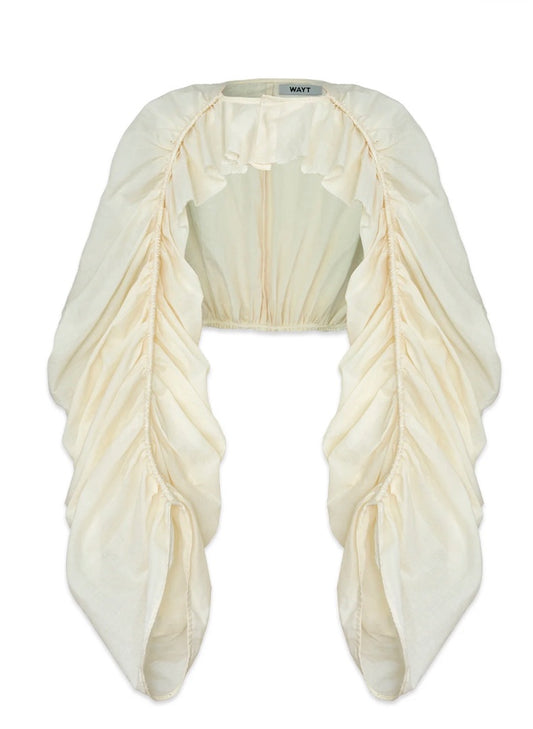 Cabriole Ruched Voile Bolero - Wayt