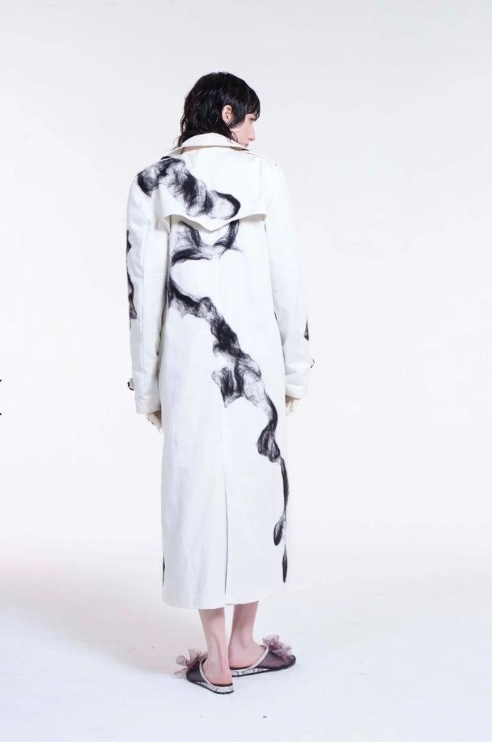 Mudlark Trench Coat Black - Cream