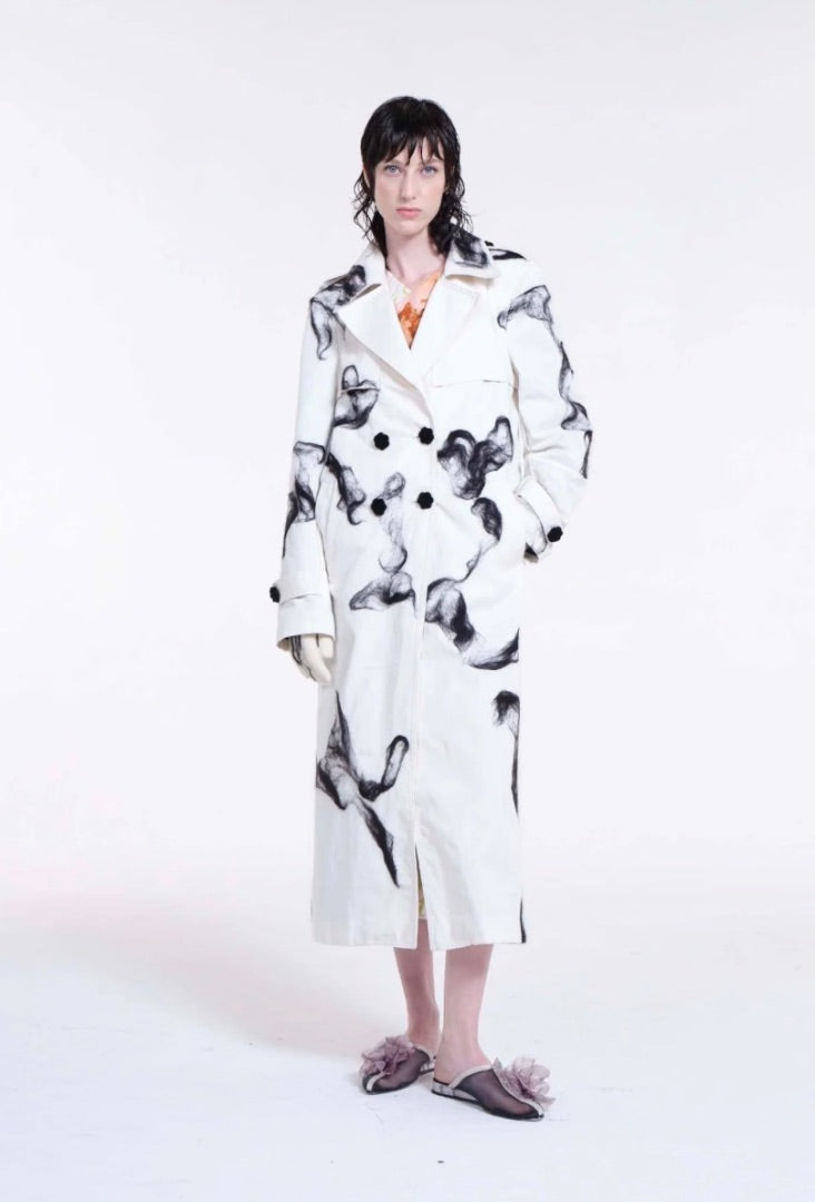 Mudlark Trench Coat Black - Cream