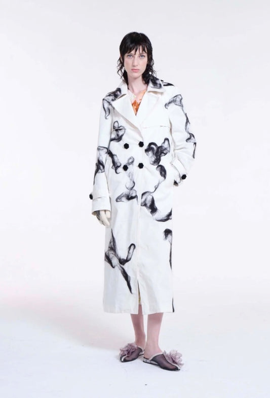 Mudlark Trench Coat Black - Cream