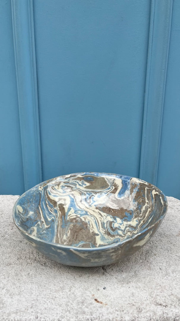 MIMI CONSIGNA  plato hondo pequeño celeste con plomo