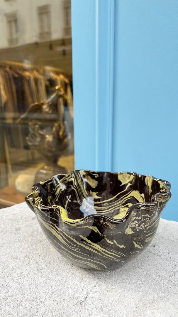 MIMI CONSIGNA  Bowl zigzag negro mediano