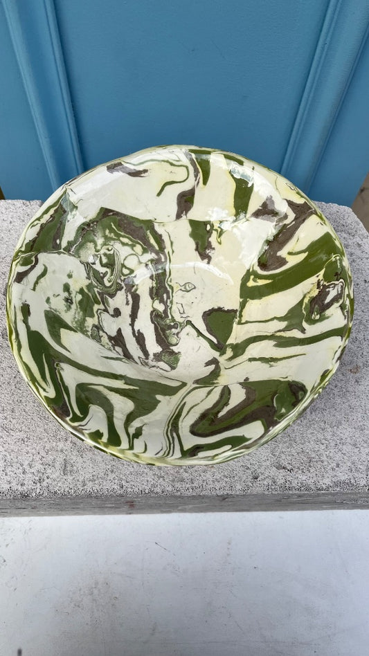 MIMI CONSIGNA  Plato hondo blanco con verde