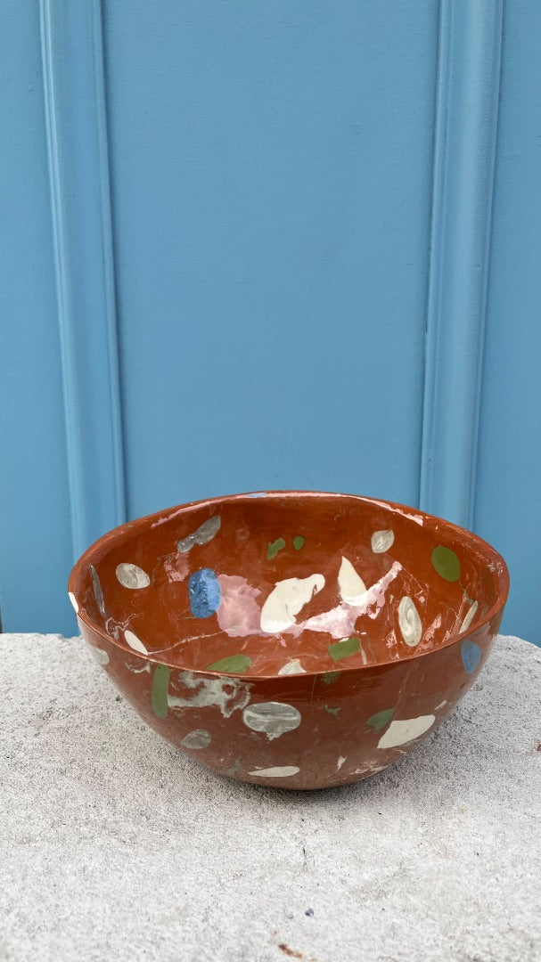 MIMI CONSIGNA  bowl mediano marrón con colores