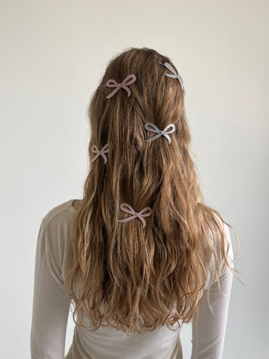 Ribbon Side Clips Soft Pink - Turtle Story
