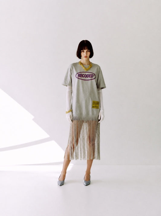 Recoded Fringe Tee Dress - Aalto