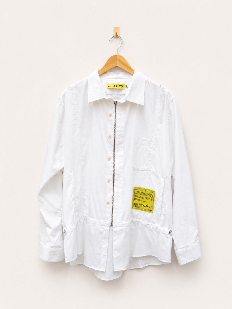 Zip Shirt Jacket White/Blue