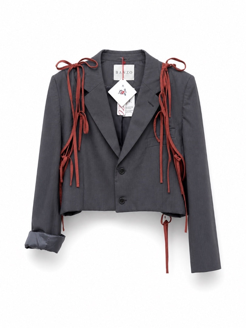 CROP BLAZER - Grey