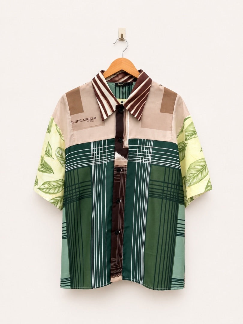 Kawai Foulard Mix Patchwork Shirt - AALTO