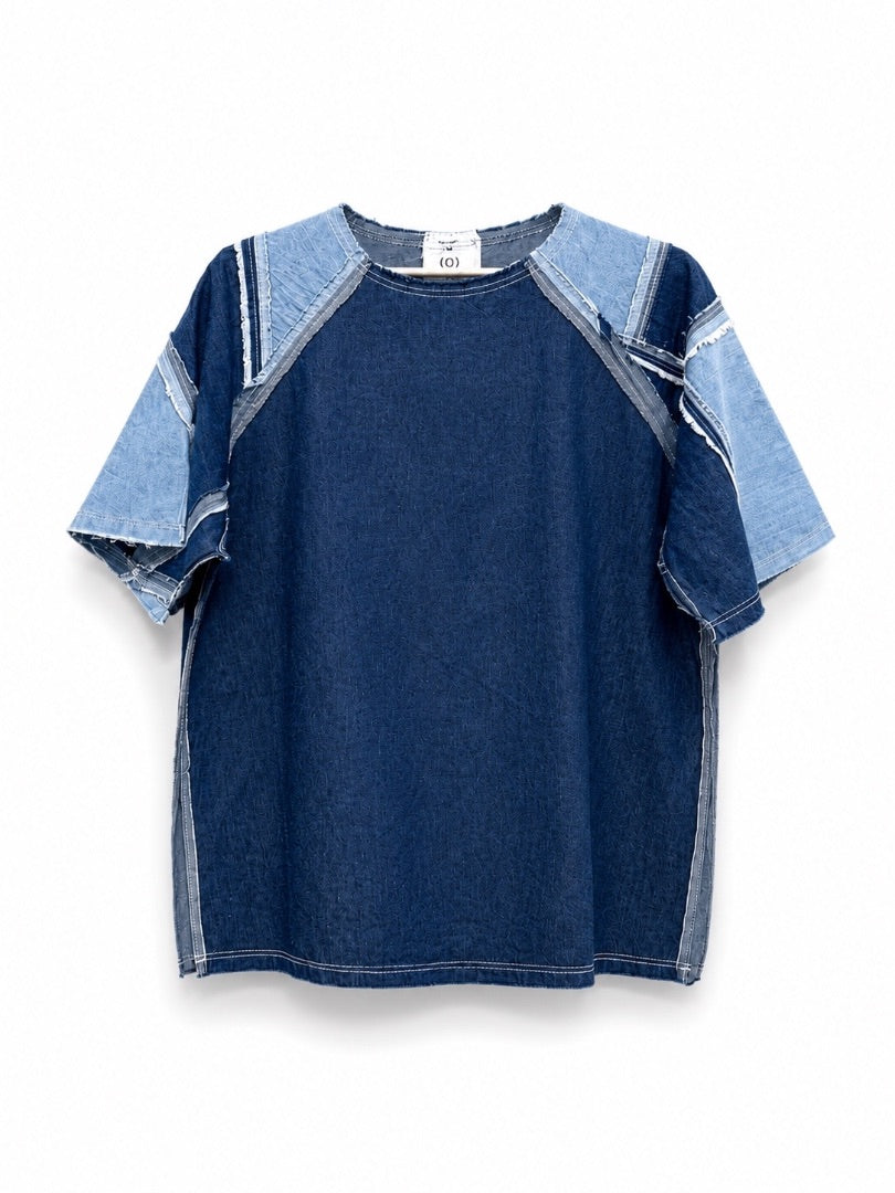 TOQUI AZUL REMERA RANGLAN PATCH