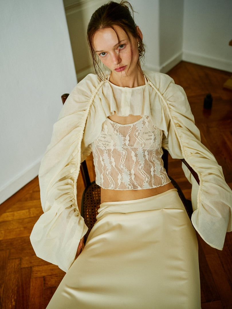 Cabriole Ruched Voile Bolero