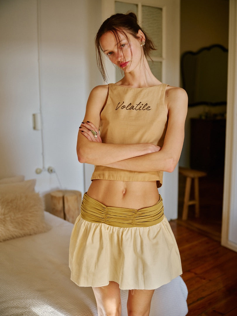 Entrechat Ruched Mini Skirt